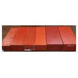 Stamp Supplies 6 Red Long Dealer Boxes, variety of