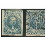 CSA Stamps  #2 Used Hoyer & Ludwig x2 CV $360