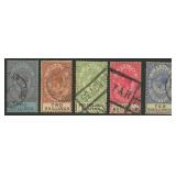 Gibraltar Stamp # 85 // 91 Used 5 different with v
