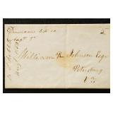 1850 Dinwiddie Courthouse Stampless Folded Letter