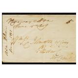 1849 Nottoway Stampless Folded Letter with "Nottaw