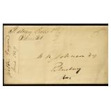 1849 Balcony Falls Stampless Folded Letter with "B