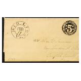 US Stampless Folded Letter 1847 letter with black
