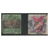 US Stamps #120 & 121 Used 24 & 30 Cent 1869 Pictor