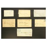 US Stampless Covers and Folded Letters, 8 total mo