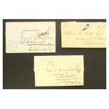 US Forwarded Stampless Covers and Folded Letters,