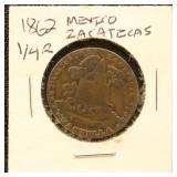 Mexico Coin 1862 Quarter Real