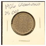 Greenland Coin 1926 25 Ore