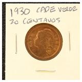 Cape Verde Coin 1930 20 Centavos