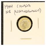 Netherlands Silver Coin 1944 Dime