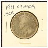Canada Silver Coin 1911 Half Dollar