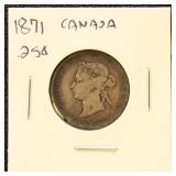 Canada Silver Coin 1871 Quarter