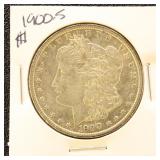 US Silver Coin 1900-S Morgan Silver Dollar, circul
