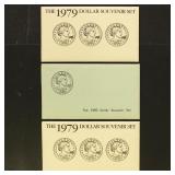 US Mint 3 Susan B Anthony $1 Souvenir Sets, 3 pack