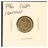 Cuba Silver Coin 1916 Centavo