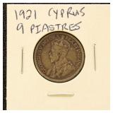 Cyprus Silver Coin 1921 9 Piastres
