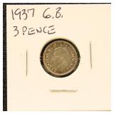 Great Britain Silver Coin 1937 3 Pence