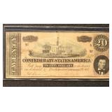 CSA Paper Money 1864 $20 Note, circulated