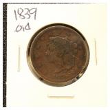 US Coin 1839 Large Cent, circulated