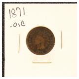 US Coin 1871 Indian Head Cent, circulated