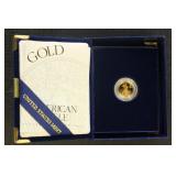 US Gold Coin 1995 American Gold Eagle $5 Tenth Oun