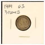 Great Britain Silver Coin 1899 3 Pence
