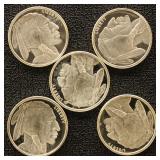 Silver 5 1/10 Buffalo Rounds