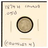 Canada Silver Coin 1874H Nickel