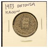 Estonia Silver Coin 1933 Kroon