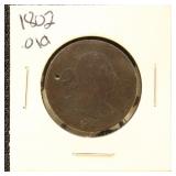 US Coin 1802 Draped Bust Cent, circulated with dam