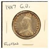 Great Britain Silver Coin 1887 Florin