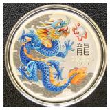 Silver 2024 Australia Blue Dragon One Ounce Silver