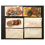 1983-1984 NFL 7-Eleven Sports Coins sets, mostly i