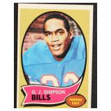 1970 Topps Football Cards Joe Namath, OJ Simpson R