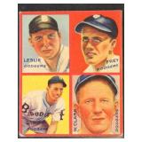 1935 Goudey Baseball Card 4-in1 with Leslie, Frey,