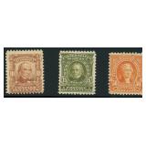 US Stamps 2nd Bureau Issue Group of 3 Mint Hinged