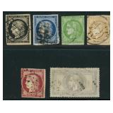 France Stamps #3, 6, 9, 37, 41, 47 Used CV $1724