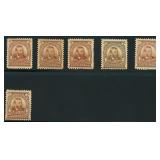 US Stamps #303 Color Study/Dealer Lot of 6, well-c