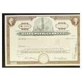 Sears Roebuck Stock Certificate, 4 Shares 1988