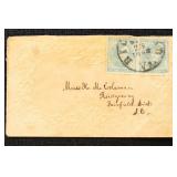 Confederate States Stamp #7 Pair tied on Cover by