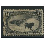 US Stamps #292 Used Trans-Mississippi $1 'Cattle i