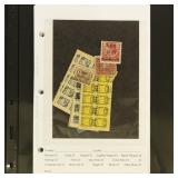 US Tobacco & Liquor Tax Stamps on mix of pages, di