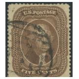 US Stamps #30A Used 1860 5 Cent Jefferson CV $375