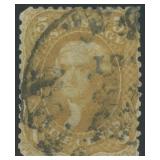 US Stamps #67 Used 1861 Buff Jefferson CV $750, wi