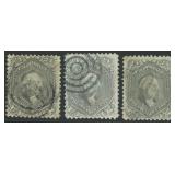 US Stamps #70/78 Used group of 3, with some faults