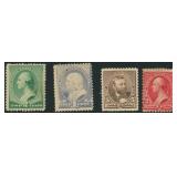 US Stamps Mint 19th century Issues on dealer card,