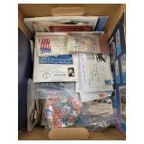 US & Worldwide Stamps in Bankers box, stamps, cove