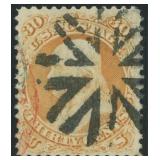 US Stamps #71 Used CV $295 with black fancy cancel