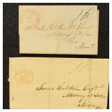 US Stampless Folded Letters, 2 both with Philadelp