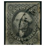 US Stamps #17 Used with thins & stains, Im CV $260